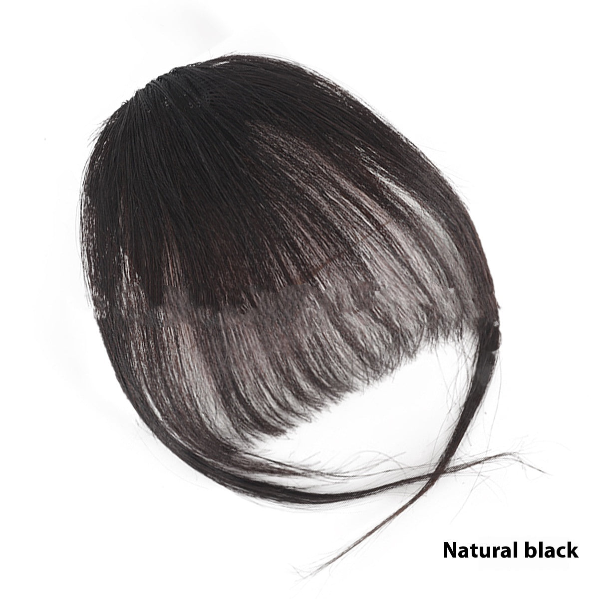 Real Hair Bangs Wig Set Clip-in Bang Women's Natural Light in Thickened Natural Black