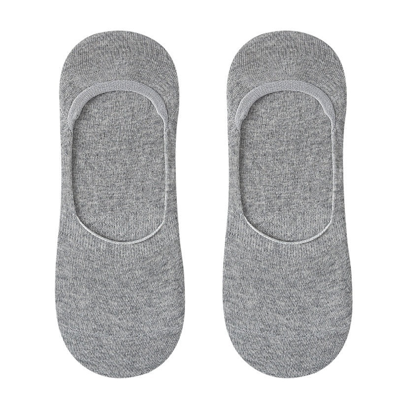 Men's Extra-large Low-cut Invisible Socks, Short Boat in Light Gray