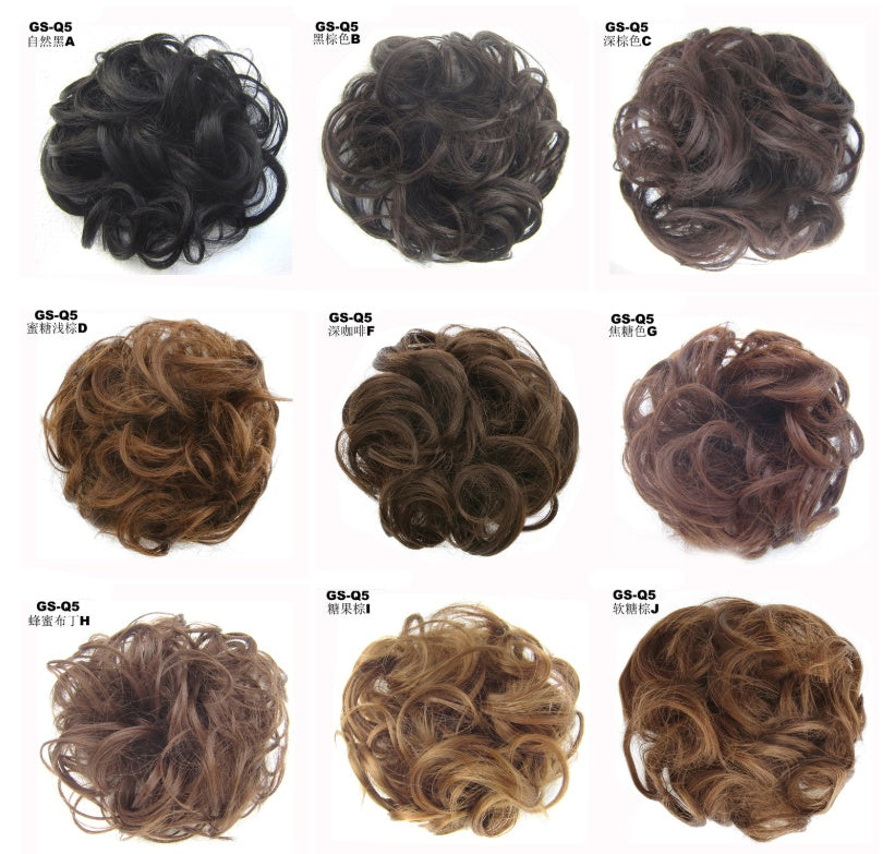 New Trendy Design Women Wavy Curly Messy Hair Bun Synthetic in 12H24