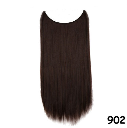 S-noilite 20 Inches Invisible Wire No Clips in Hair Extensions Secret Fish Line Hairpieces Silky Straight Synthetic in 431