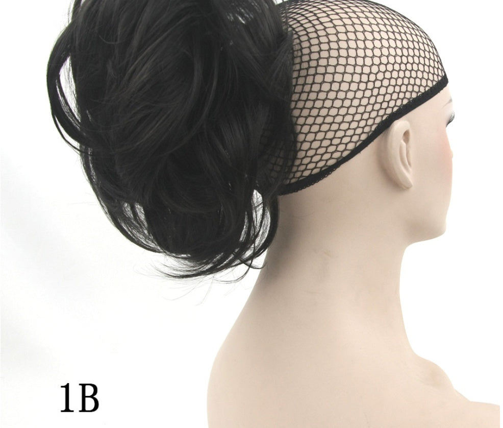 Grip Ponytail Short Hair Female Curly Wig Flexible in 1B