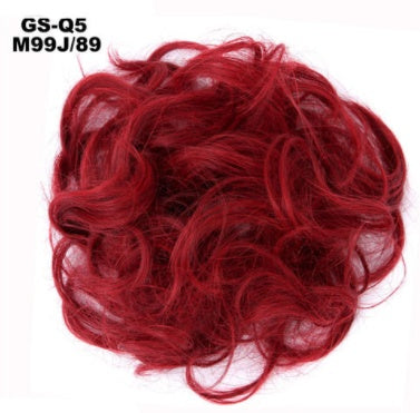 New Trendy Design Women Wavy Curly Messy Hair Bun Synthetic in 6A number