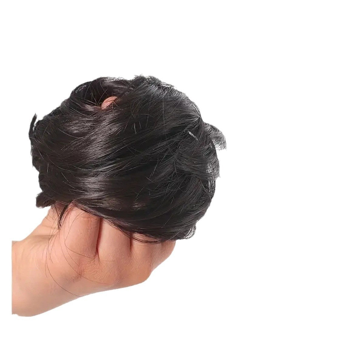 Female Hair Loop Simulation with Fluffy Wig and Rubber Band in 6A