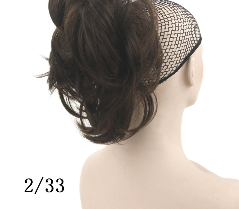 Grip Ponytail Short Hair Female Curly Wig Flexible in 0906