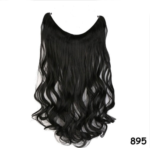 S-noilite 20 Inches Invisible Wire No Clips in Hair Extensions Secret Fish Line Hairpieces Silky Straight Synthetic in 402