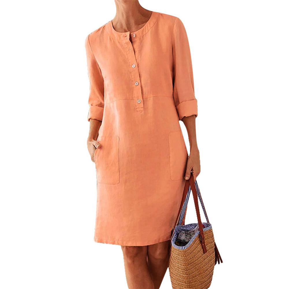 Women Clothing Dress Streetwear Ethnic Style Long Sleeve in White