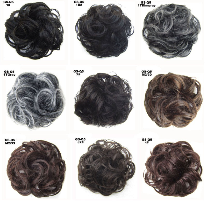 New Trendy Design Women Wavy Curly Messy Hair Bun Synthetic in 22H10colors