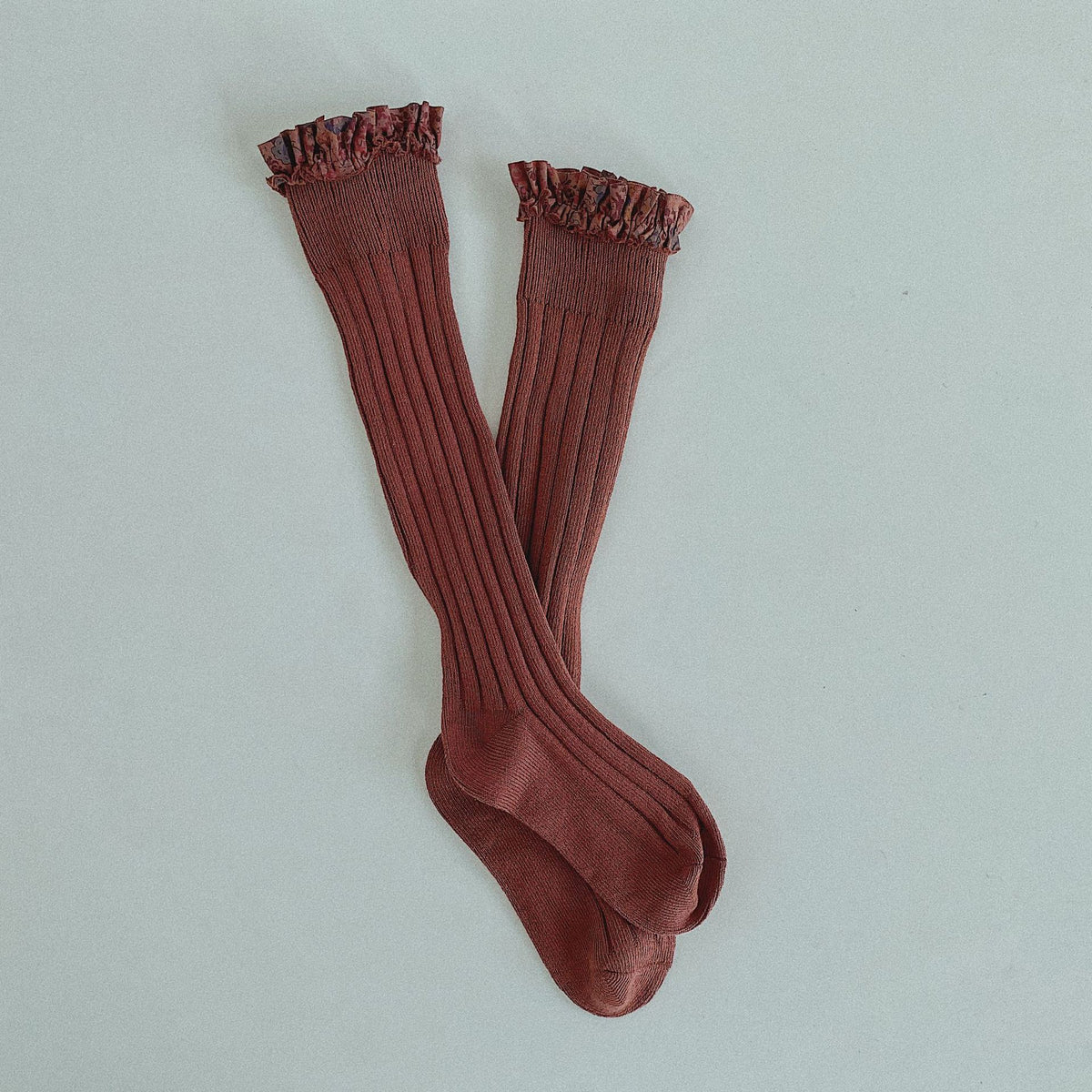Double Needle Children's Socks, Middle Tube, Girls'' Trendy in Lavender