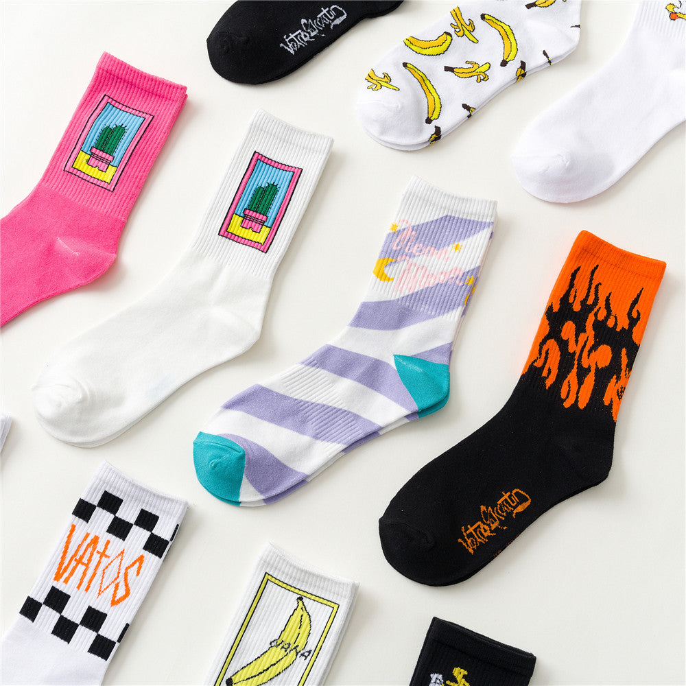 Socks Men's Middle Tube in White