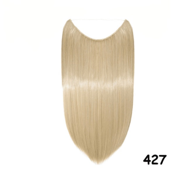 S-noilite 20 Inches Invisible Wire No Clips in Hair Extensions Secret Fish Line Hairpieces Silky Straight Synthetic in 401