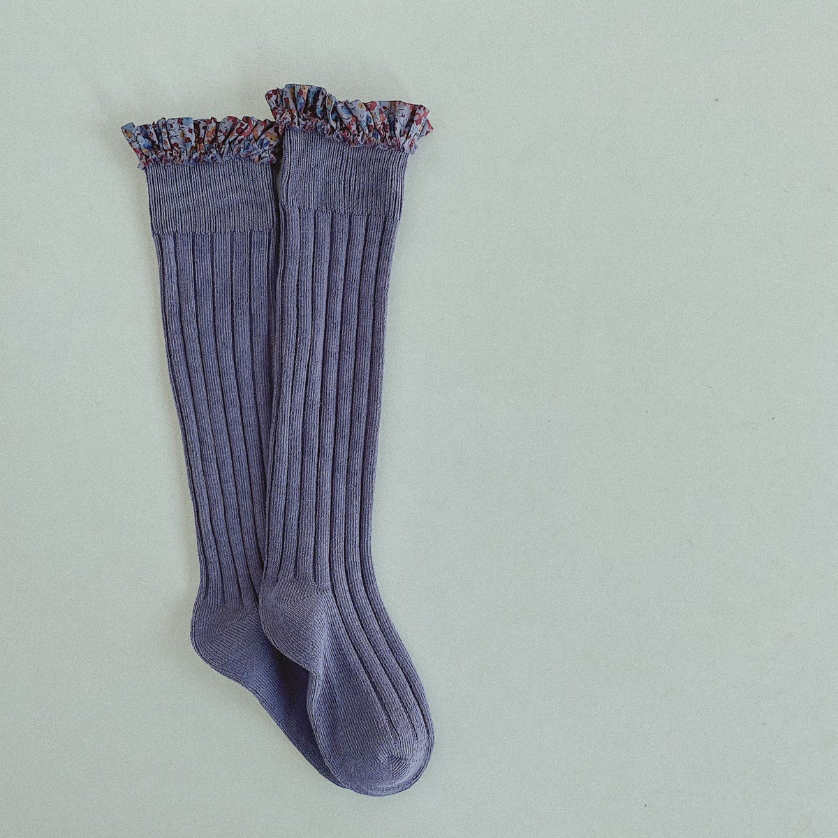Double Needle Children's Socks, Middle Tube, Girls'' Trendy in Turmeric