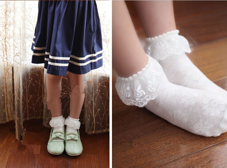 Lace Girls' Socks in Mixed hair