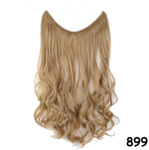 S-noilite 20 Inches Invisible Wire No Clips in Hair Extensions Secret Fish Line Hairpieces Silky Straight Synthetic in 434