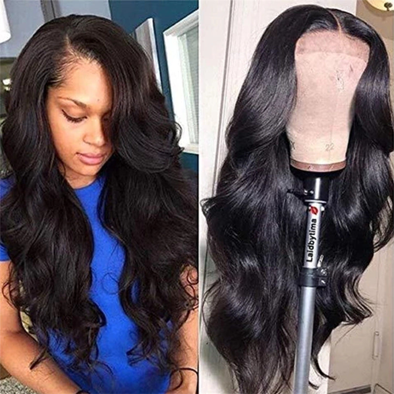 Medium Length Curly Hair Large Wave Head Cover in Black