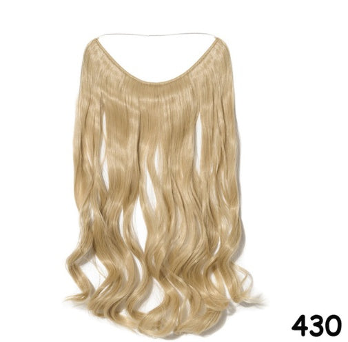 S-noilite 20 Inches Invisible Wire No Clips in Hair Extensions Secret Fish Line Hairpieces Silky Straight Synthetic