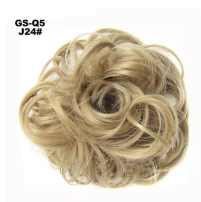 New Trendy Design Women Wavy Curly Messy Hair Bun Synthetic in 27T613colors