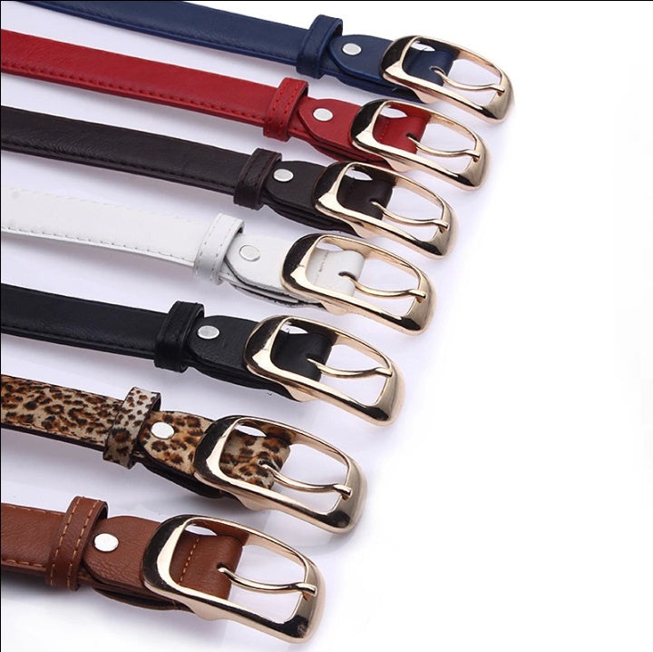 Korean Women's Casual Versatile Belts Japanese Buckle Waistband Fashion Trend Decorative Belt in White