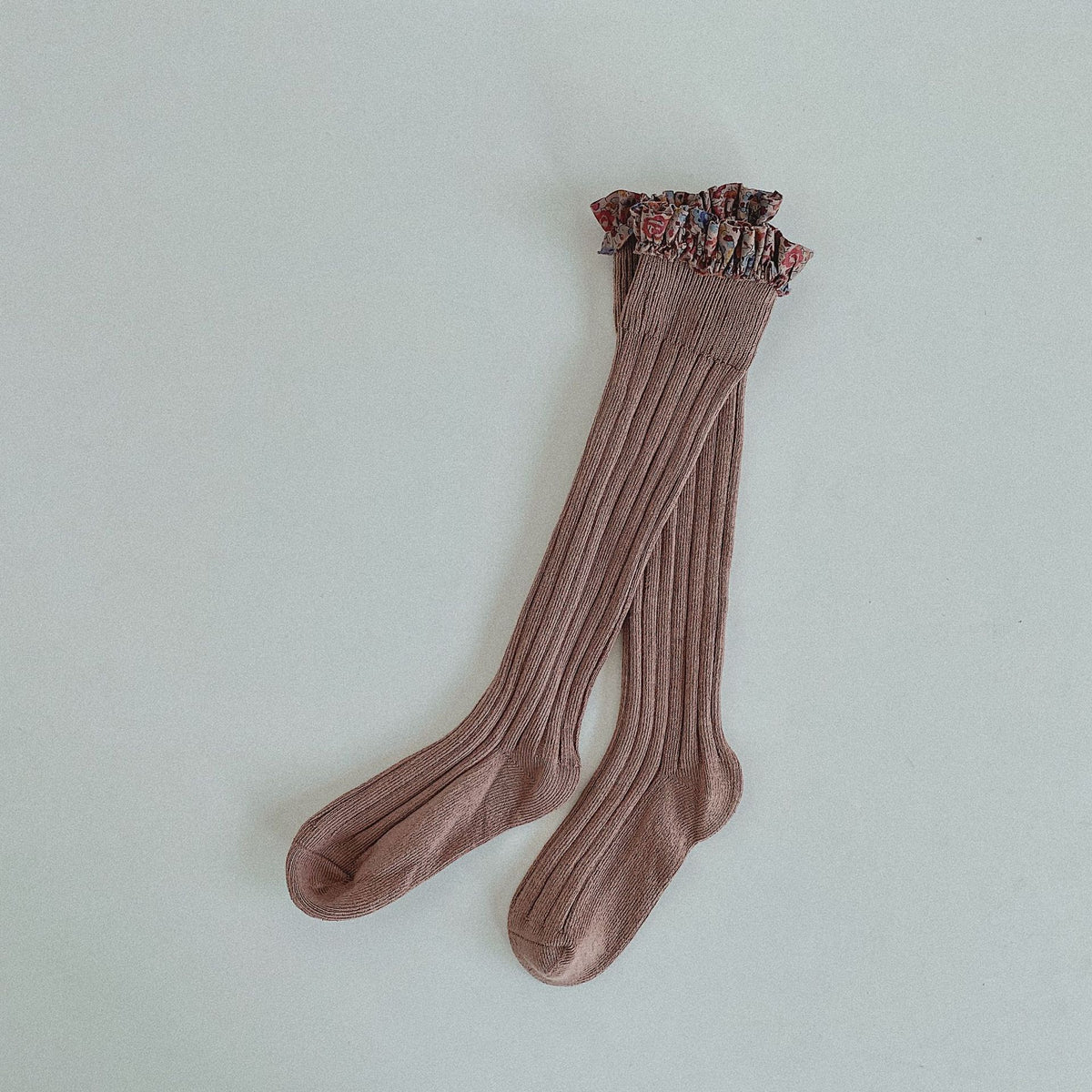 Double Needle Children's Socks, Middle Tube, Girls'' Trendy in Lavender