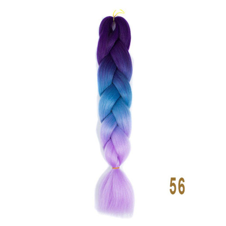 High Temperature Silk Braids African Wig Color Gradient in Black brown