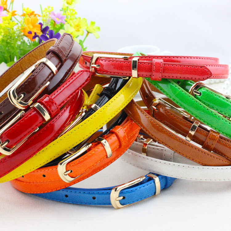 Ms. Special Offer Micro Belts Candy Pin Buckle All-match Multicolor Optional Korean Dress Pants Female in Brown