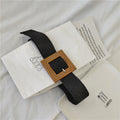 Woman Buckle Elastic Belt in Black