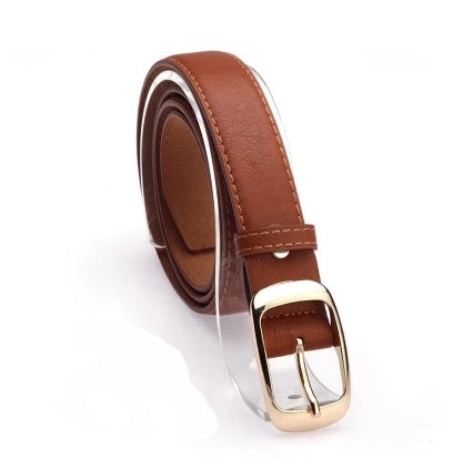 Korean Women's Casual Versatile Belts Japanese Buckle Waistband Fashion Trend Decorative Belt in Red