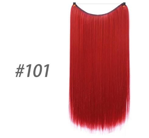 S-noilite 20 Inches Invisible Wire No Clips in Hair Extensions Secret Fish Line Hairpieces Silky Straight Synthetic in SET8