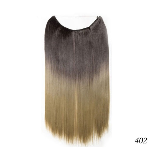 S-noilite 20 Inches Invisible Wire No Clips in Hair Extensions Secret Fish Line Hairpieces Silky Straight Synthetic in 901
