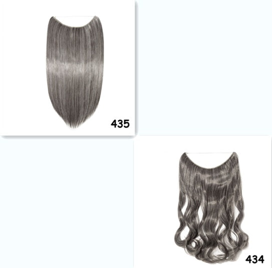 S-noilite 20 Inches Invisible Wire No Clips in Hair Extensions Secret Fish Line Hairpieces Silky Straight Synthetic in 424