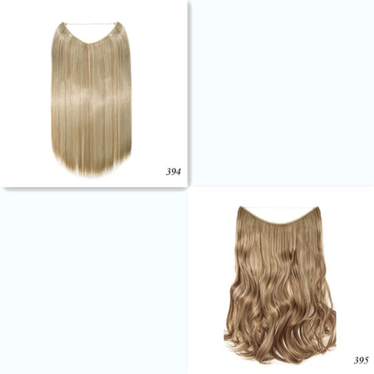 S-noilite 20 Inches Invisible Wire No Clips in Hair Extensions Secret Fish Line Hairpieces Silky Straight Synthetic in SET7