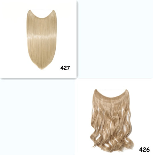 S-noilite 20 Inches Invisible Wire No Clips in Hair Extensions Secret Fish Line Hairpieces Silky Straight Synthetic in SET3