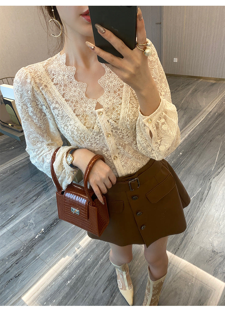 Blouses Women Classy Temperament Elegant Korean Fashion Clothing in White