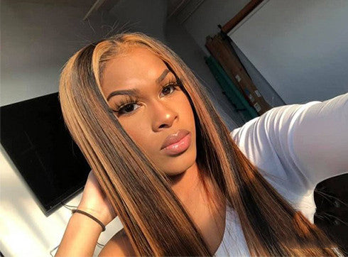 Long High-temperature Ailk Wigs for Women, Mid-length Straight Hair