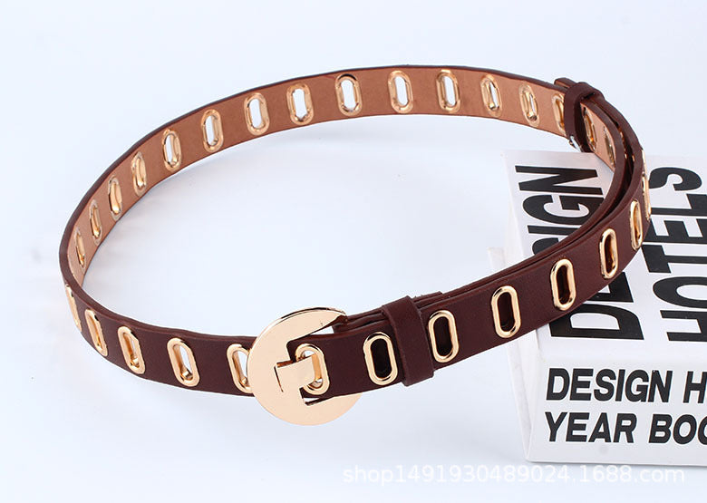 Fashion Versatile Jeans Decorative Belt in Coffee