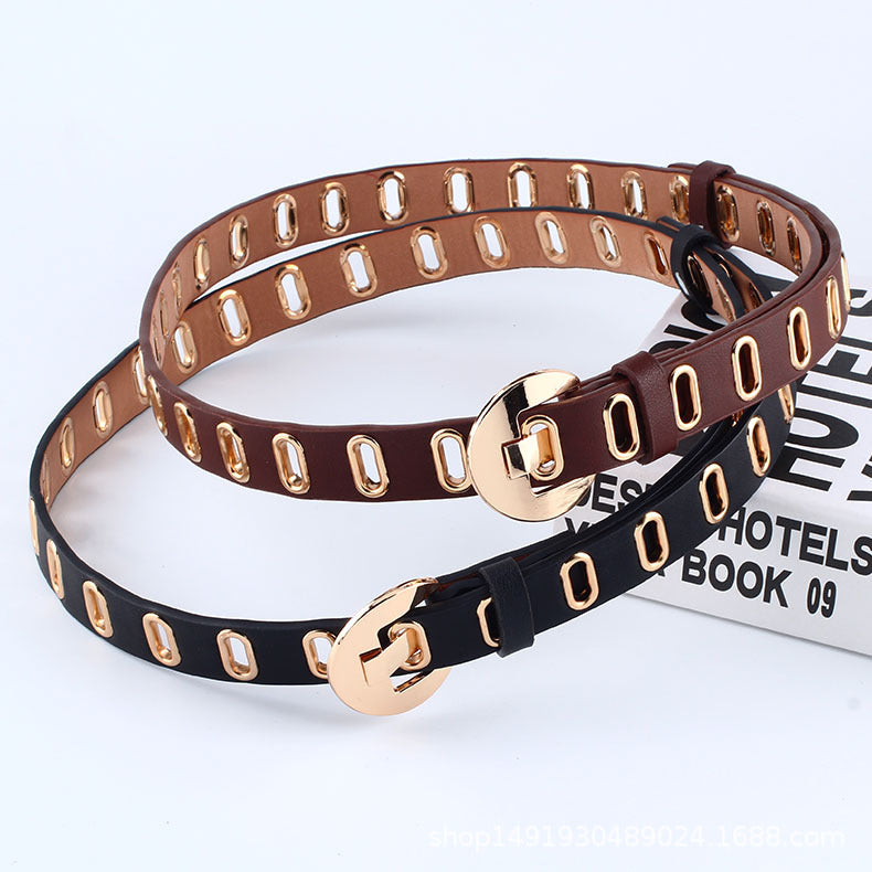 Fashion Versatile Jeans Decorative Belt in Black