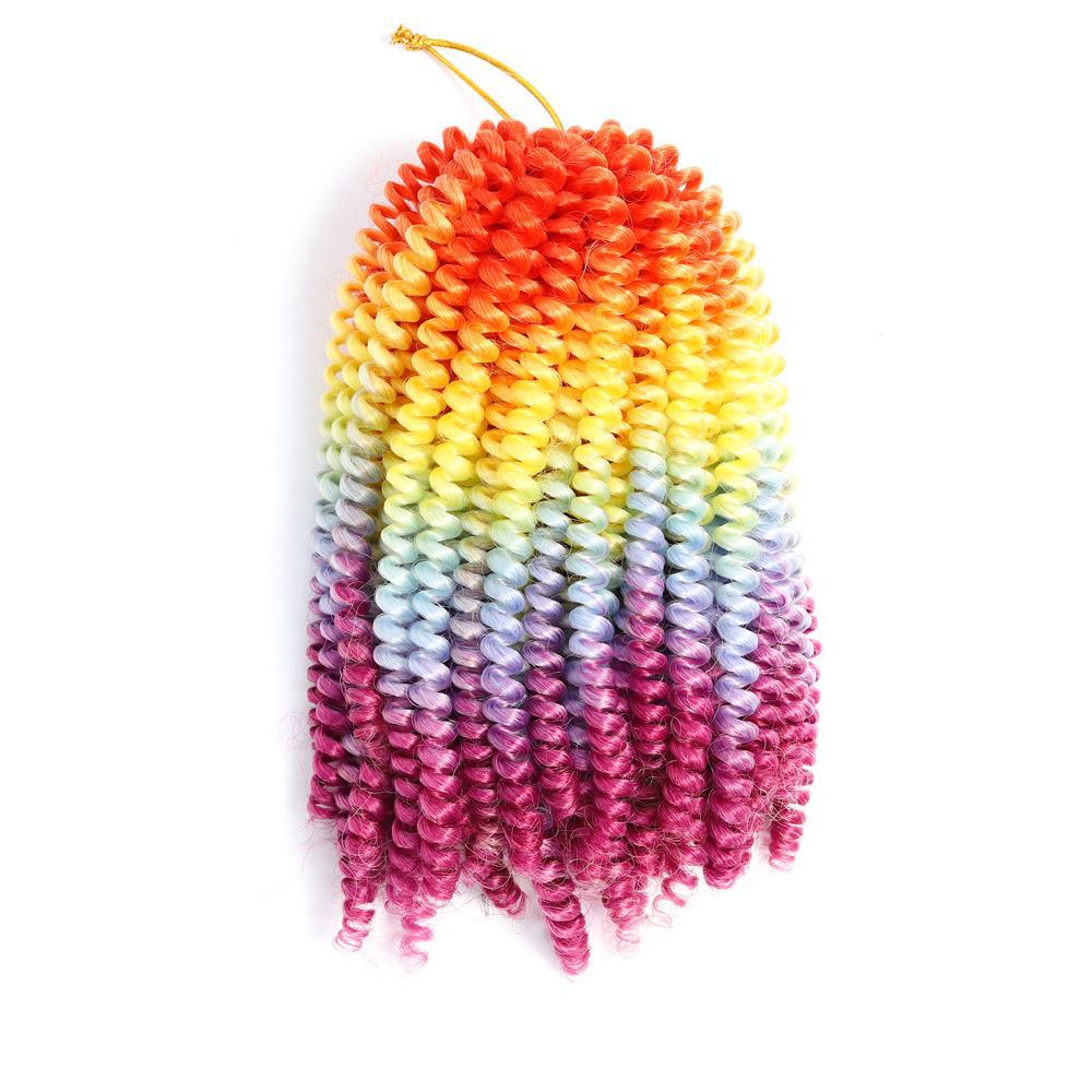Colored Small Spring Curled Wig with Dirty Braids in B3