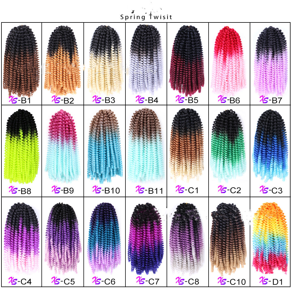 Colored Small Spring Curled Wig with Dirty Braids in B2