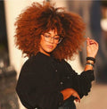 Afro Wig Female Short Curly Hair African Small Rose Mesh Headgear Wigs in Orange