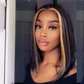 Explosion Style Front Lace Straight Hair Wig Women's Short Human Wigs in Photo Color