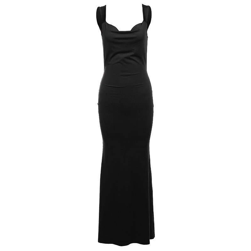 Spring New Women's Clothing Fashion Suspenders Sexy Backless Bow Slim Sheath Dress Women in Red