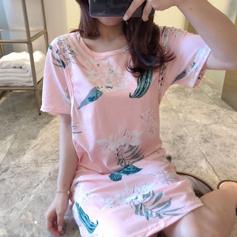 Spring and Summer Confinement Clothing Cartoon Breastfeeding Dress Nursing Pregnant Women Pajamas Postpartum Outing Hot Mom Large Size in Eye skirt