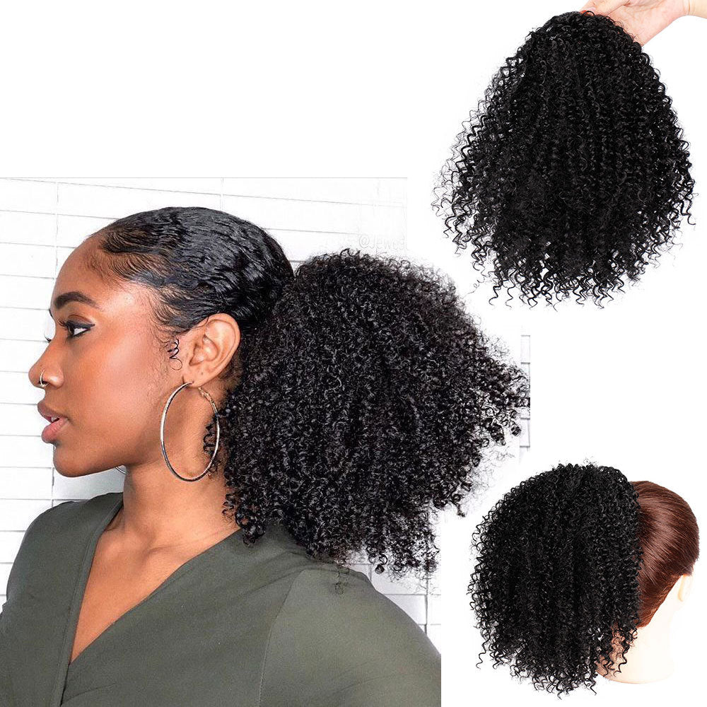 Wigs for Ladies with Small Curly Hair in Black