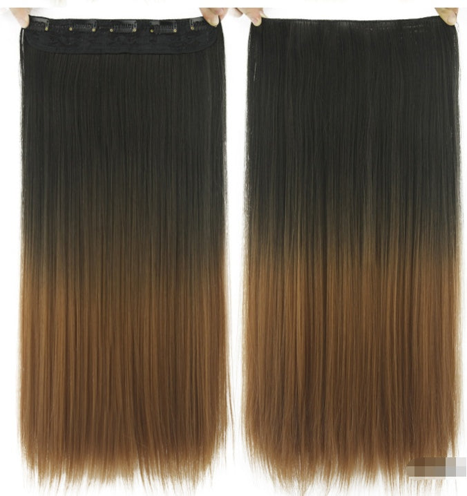 Dyed Gradual Straight Hair Clip Curtain T-color Extension Piece in C