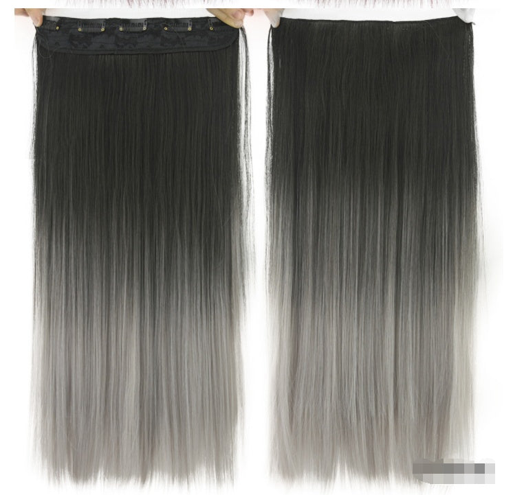 Dyed Gradual Straight Hair Clip Curtain T-color Extension Piece in D