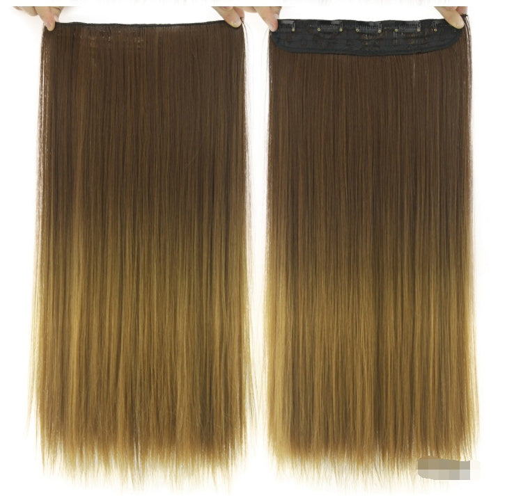 Dyed Gradual Straight Hair Clip Curtain T-color Extension Piece in E