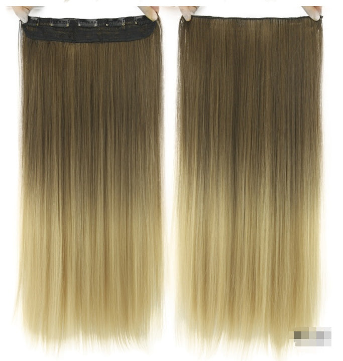 Dyed Gradual Straight Hair Clip Curtain T-color Extension Piece in F