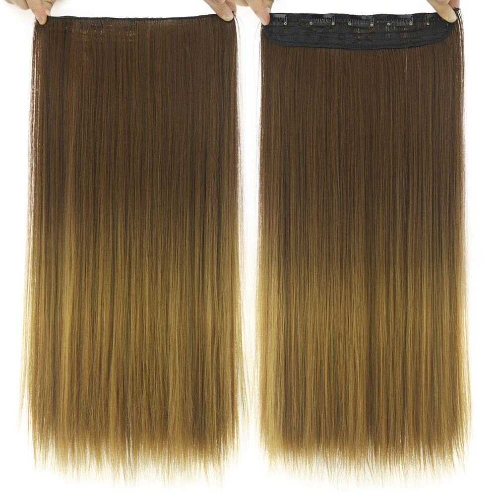 Dyed Gradual Straight Hair Clip Curtain T-color Extension Piece in H