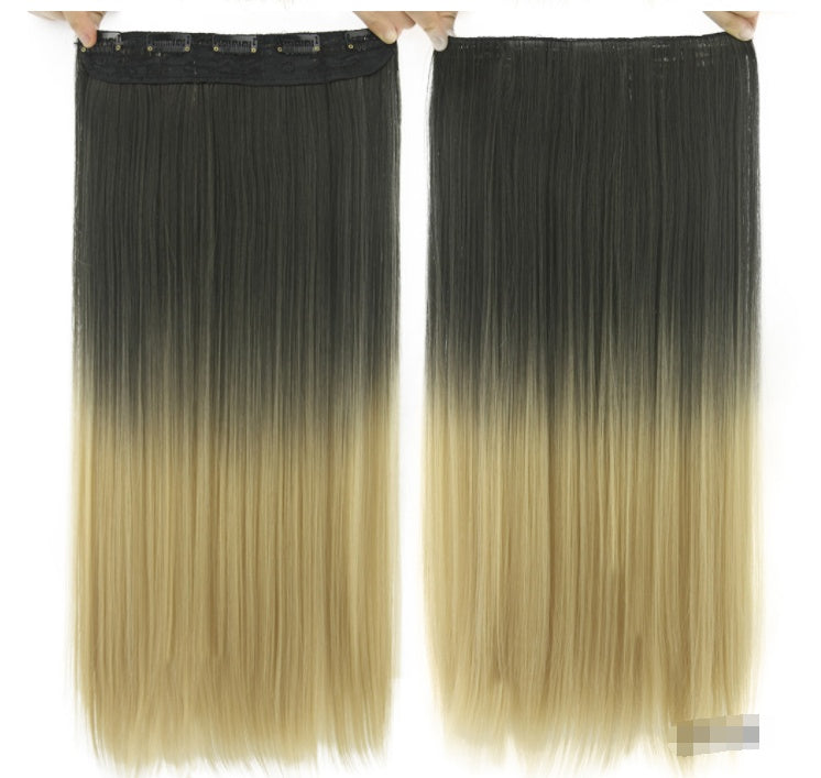 Dyed Gradual Straight Hair Clip Curtain T-color Extension Piece