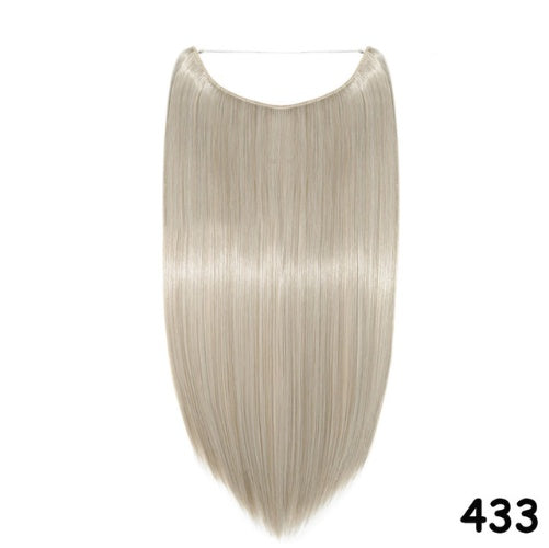 S-noilite 20 Inches Invisible Wire No Clips in Hair Extensions Secret Fish Line Hairpieces Silky Straight Synthetic