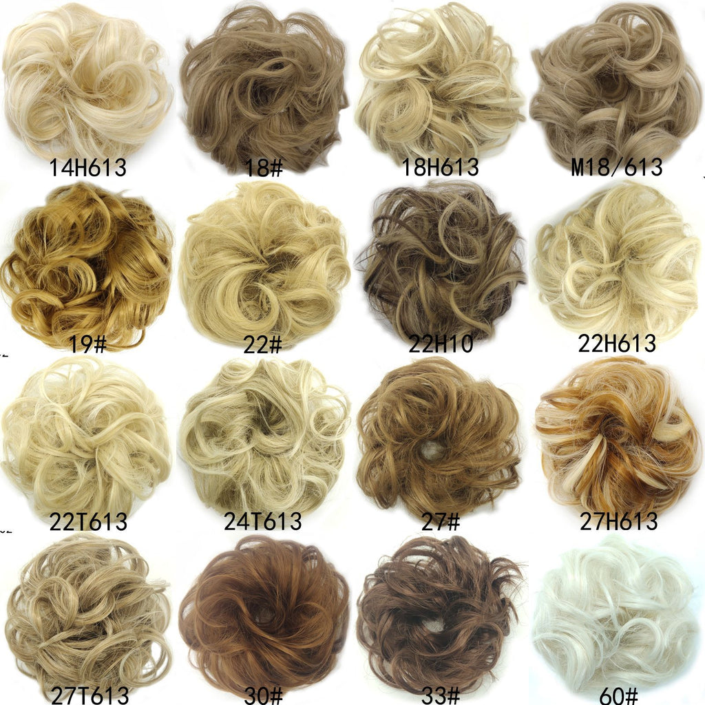 New Trendy Design Women Wavy Curly Messy Hair Bun Synthetic in 18colors